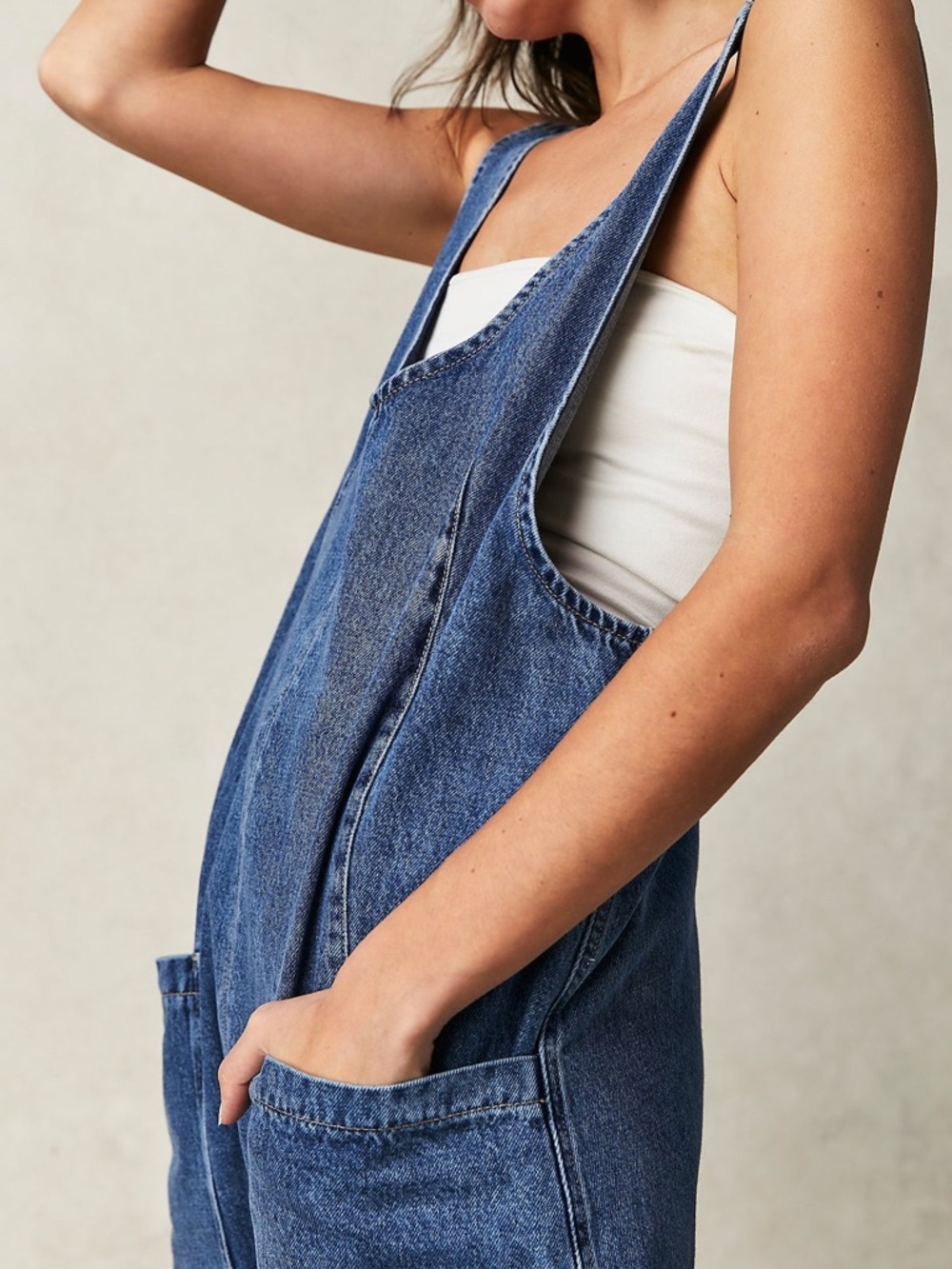 Free People We The Free High Roller Jumpsuit in Sapphire Blue - Picture 6 of 15